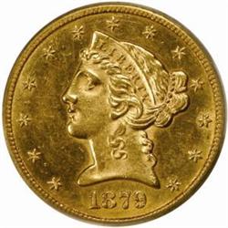 1879-CC Liberty $5. "Winter 2-B." AU58 (PCGS)