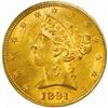 Image 1 : 1891-CC Liberty $5. Winter 1-A. MS63 (PCGS)