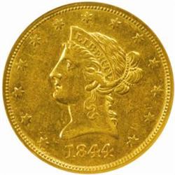 1844 $10. EF45 (ANACS)