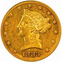 1883-CC $10. Winter 1-B. AU55 (PCGS)