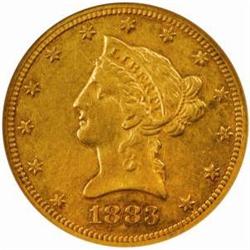 1883-CC $10. Winter 1-C. AU55 (NGC)
