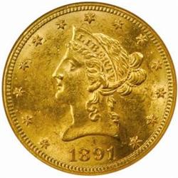 1891-CC $10. Winter 1-A. MS61 (NGC)