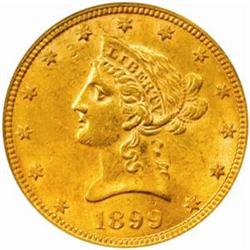 1899 $10. AU58 (PCGS)