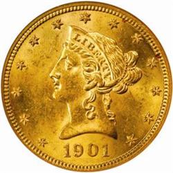 1901 $10. MS62 (NGC)