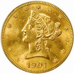 1901-S $10. MS62 (PCGS)