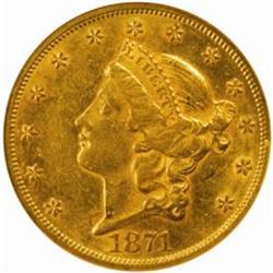 1871 Liberty $20. AU55 (NGC)