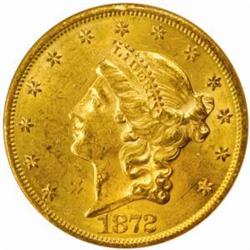 1872 Liberty $20. AU58 (NGC)