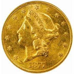 1877-S Liberty $20. MS60 (NGC)