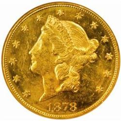 1878 Liberty $20. MS60 (NGC)