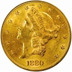 1880-S Liberty $20. MS62 (PCGS)