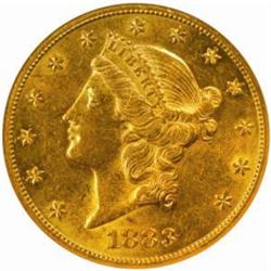 1883-CC Liberty $20. Winter 2-A. AU58 (NGC)