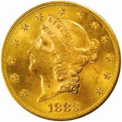 1883-S Liberty $20. MS64 (PCGS)