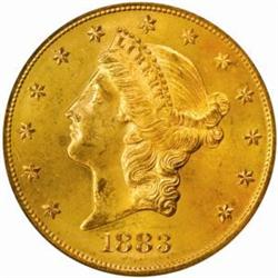 1883-S Liberty $20. MS62 (PCGS)