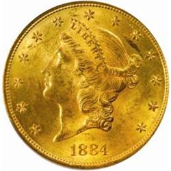 1884-S Liberty $20. MS63 (PCGS)