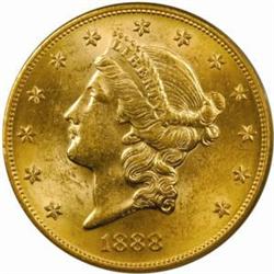 1888-S Liberty $20. MS62 (PCGS)