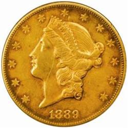 1889-CC Liberty $20. Winter 1-A. AU Details (NCS)