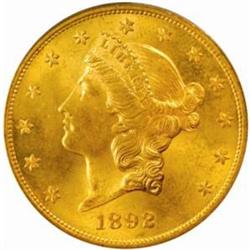 1892-S Liberty $20. MS64 (PCGS)