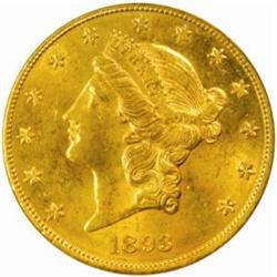 1893-CC Liberty $20. Winter 1-A. MS62 (PCGS)