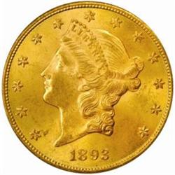 1893-S Liberty $20. MS62 (PCGS)
