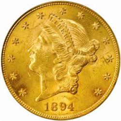 1894 Liberty $20. MS62 (PCGS)