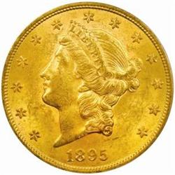 1895 Liberty $20. MS60 (PCGS)