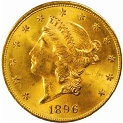 1896-S Liberty $20. MS64 (PCGS)