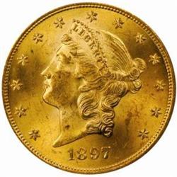 1897 Liberty $20. MS64 (PCGS)