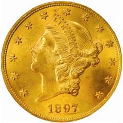 1897 Liberty $20. MS62 (NGC)