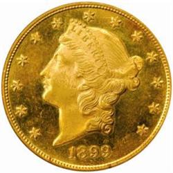 1899-S Liberty $20. MS63 (PCGS)