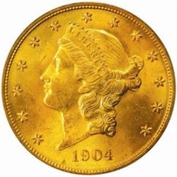 1904 Liberty $20. MS64 (PCGS)