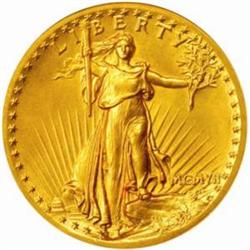 MCMVII Saint-Gaudens $20. High Relief. Wire Rim.