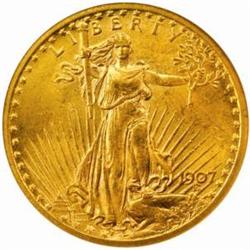 1907 Saint-Gaudens $20 Arabic Numerals MS63 (NGC)
