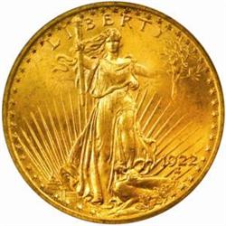 1922 Saint-Gaudens $20. MS65 (PCGS)