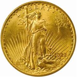 1922 Saint-Gaudens $20. MS65 (PCGS)