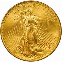 1923-D Saint-Gaudens $20. MS64 (PCGS)