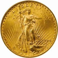 1924 Saint-Gaudens $20. MS65 (NGC)