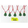 Image 1 : 5 New Jade Buddha Pendants on Red Cord