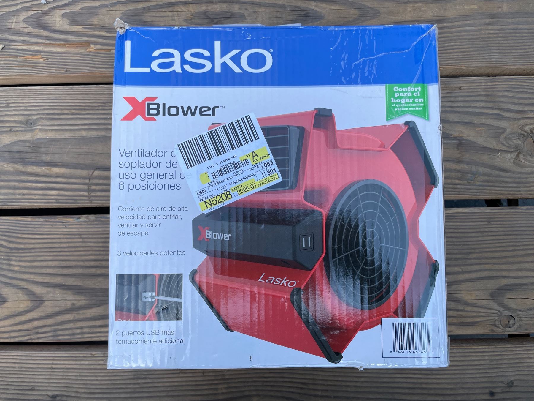 Lasko XBlower MultiPosition Utility Blower Fan with 3 Speeds, X12900, Red