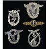Image 1 : 5 WWII GERMAN LUFTWAFFE BADGES.