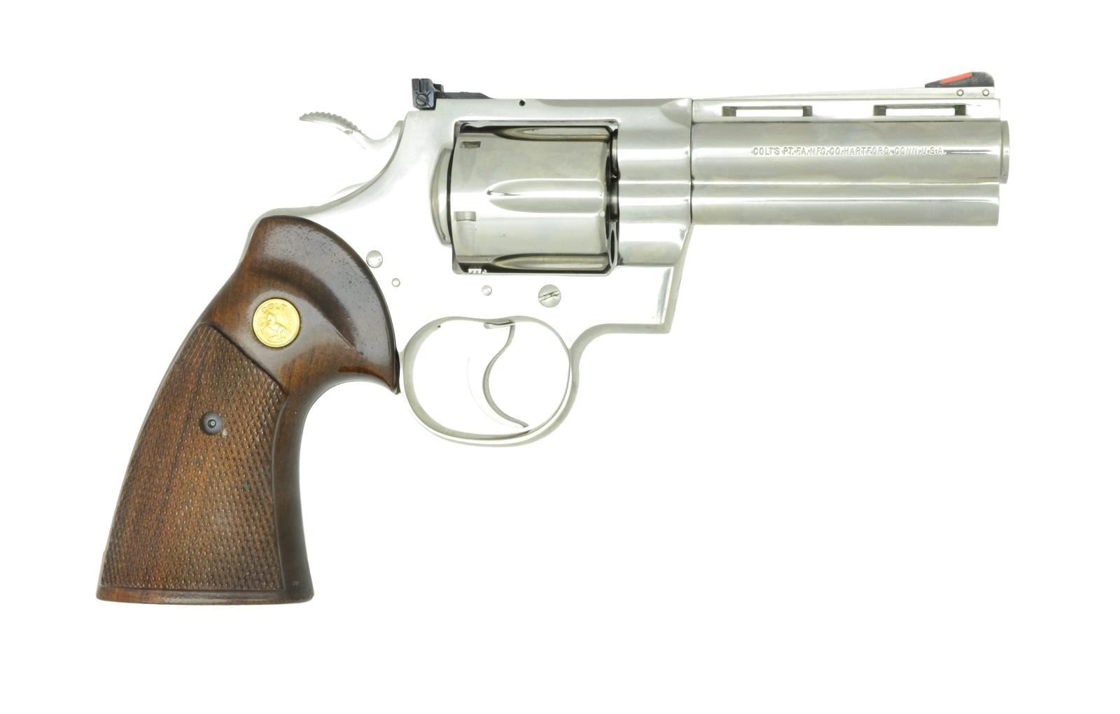 COLT PYTHON POLISHED NICKEL DA REVOLVER.
