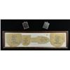 Image 1 : 4 FRAMED ARTILLERY SHELL POWDER BAGS & 2 GUNPOWDER