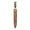 Image 3 : CHEVALIER STYLE BRASS AND EBONY GRIP BOWIE KNIFE.