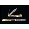 Image 2 : 2 LARGE EARLY CIPHERED FOLDING BOWIE KNIVES.