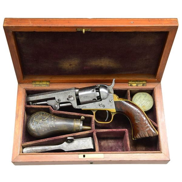 INSCRIBED CIVIL WAR CASED COLT POCKET REVOLVER.