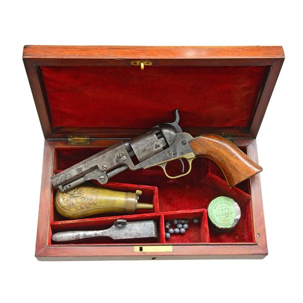 CASED COLT 1849 POCKET MODEL REVOLVER.