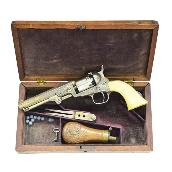 NICKEL PLATED & FACTORY ENGRAVED COLT 1849 POCKET