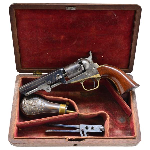 CASED COLT MODEL 1849 POCKET REVOLVER.