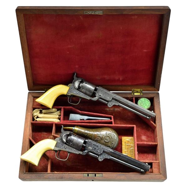 EXTREMELY RARE AND VERY FINE CASED PAIR OF GUSTAV