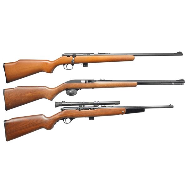 3 CLASSIC 22 LR RIFLES: 2 MARLINS &