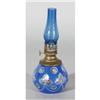 Image 1 : MINIATURE BLUE FLUID LAMP 4 3/4" high 19th ce